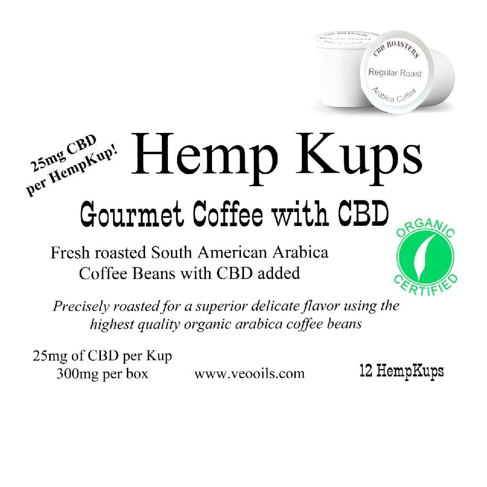 CBD Coffee KCups from CBD Roasters 12 pack Veo Essential Oils